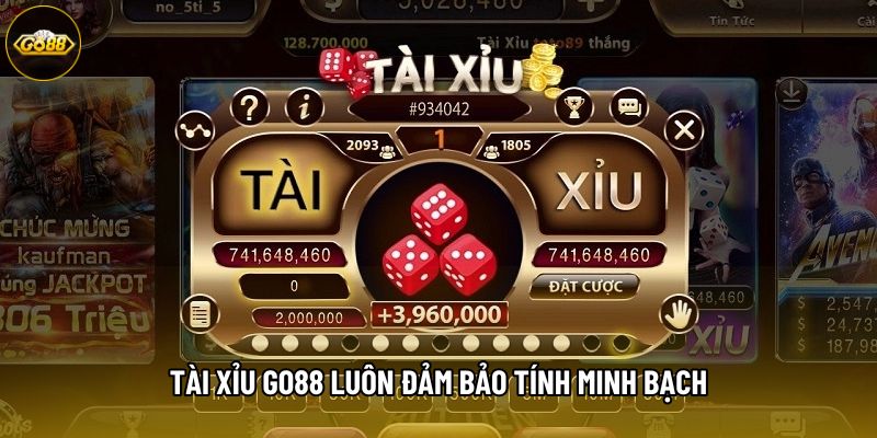 Tài xỉu Go88 luôn đảm bảo tính minh bạch